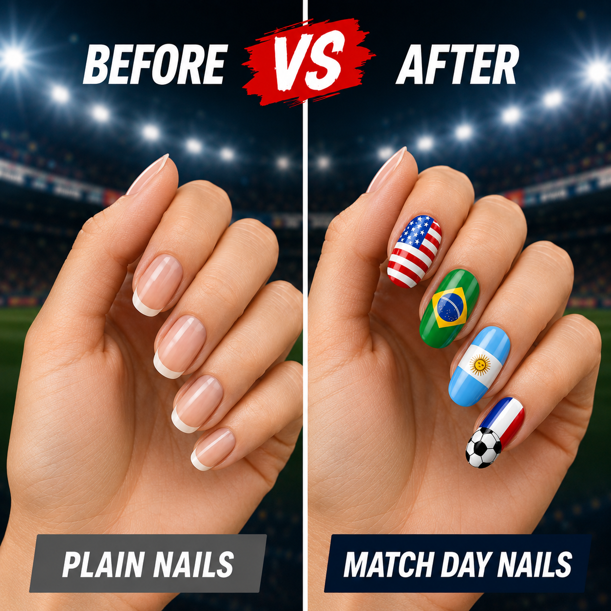 12 Colors Fan Nail Art Pens | Water Based Quick Dry Flag Marker for Soccer Supporters Match Day DIY Nail Decor