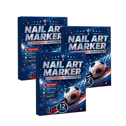 12 Colors Fan Nail Art Pens | Water Based Quick Dry Flag Marker for Soccer Supporters Match Day DIY Nail Decor